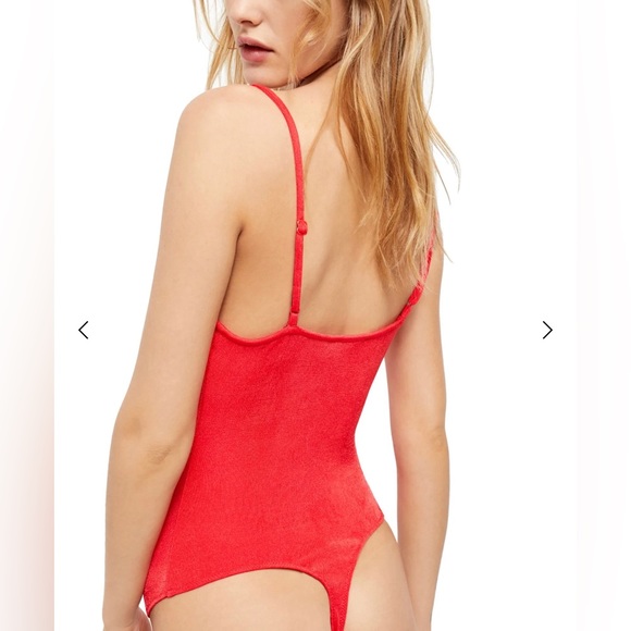 FP Bright Red Slinky Cow Neck Bodysuit - Picture 3 of 6